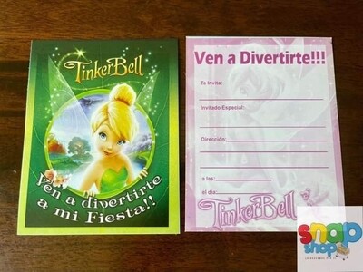 Paquete 10 invitaciones Tinkerbell