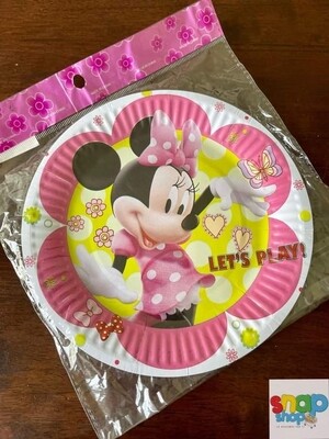paquete 10 platos redondo Minnie 