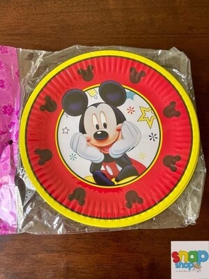 paquete 10 platos redondos Mickey Mouse 
