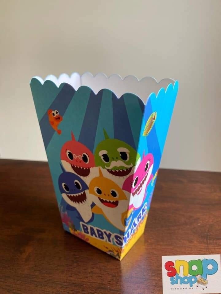 Paquete de 6 cajas para palomitas Baby Shark 