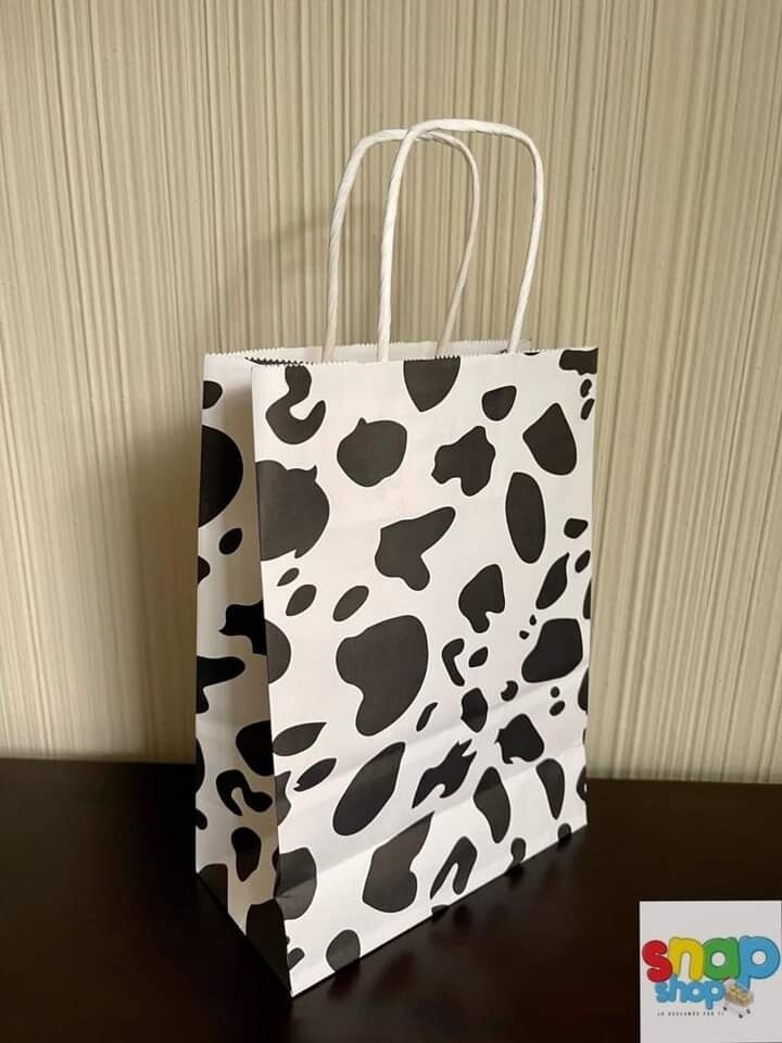 Bolsas para regalos manchas vaca 🐮🛍️