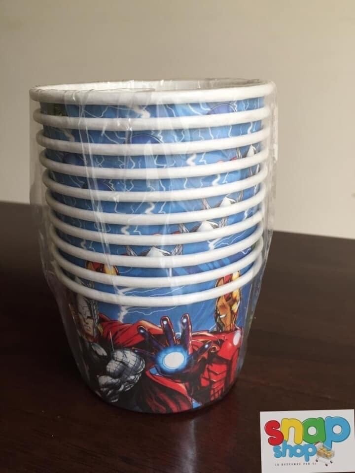 Paquete de 10 mini vasos para postres Avengers 