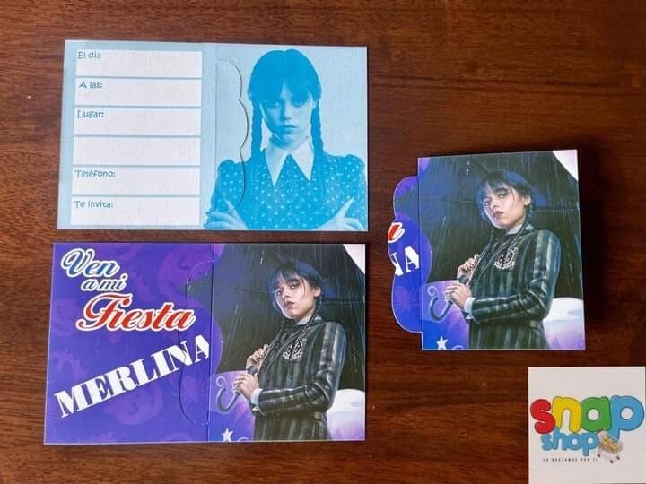 paquete de 10 invitaciones Merlina