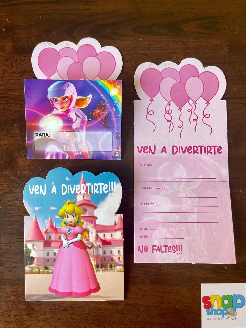 paquete de 10 invitaciones troqueladas Peach
