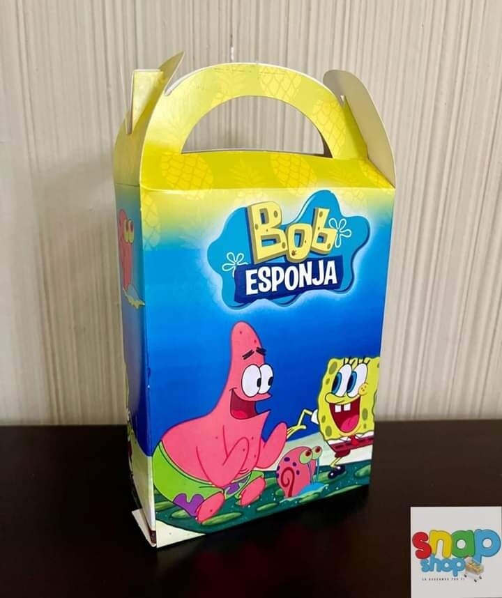 paquete de 10 cajas sorpresas Bob Esponja