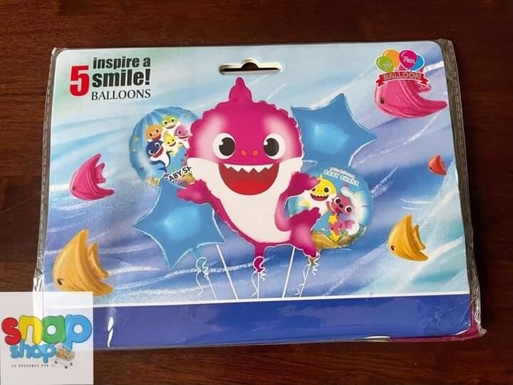 Set de globos rosa Baby Shark 
