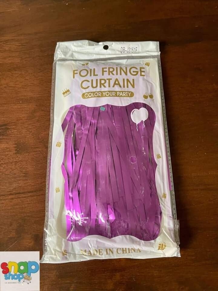 Cortina de tiras metálica morada claro 