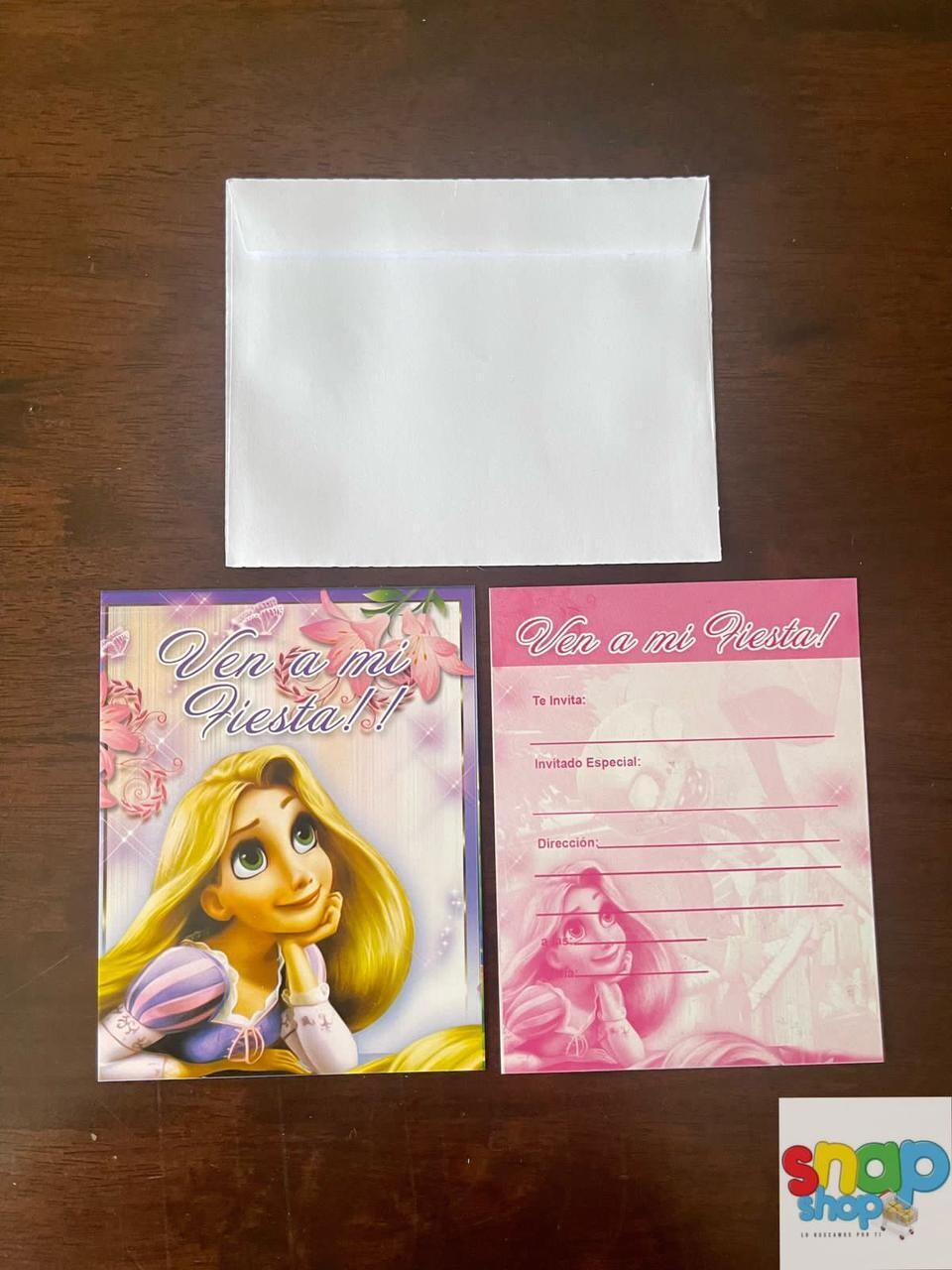 Paquete de 10 invitaciones Rapunzel