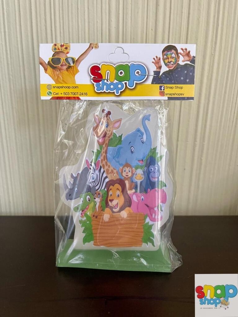 Vela para pastel Grupal Safari