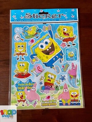 Hoja de Stickers Bob Esponja 
