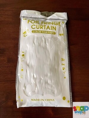 Cortina de tiras blanca
