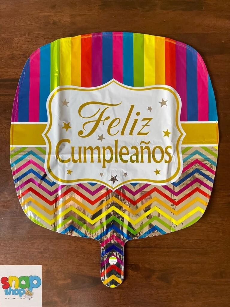 Globo redondo metálico 18&quot; feliz cumpleaños 