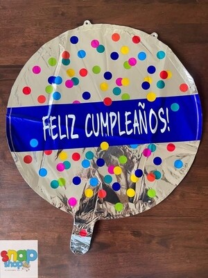 Globo metálico redondo 18&quot; feliz cumpleaños