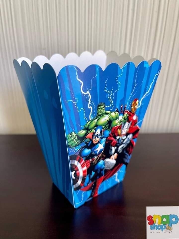 Paquete de 6 cajas para palomitas Avengers