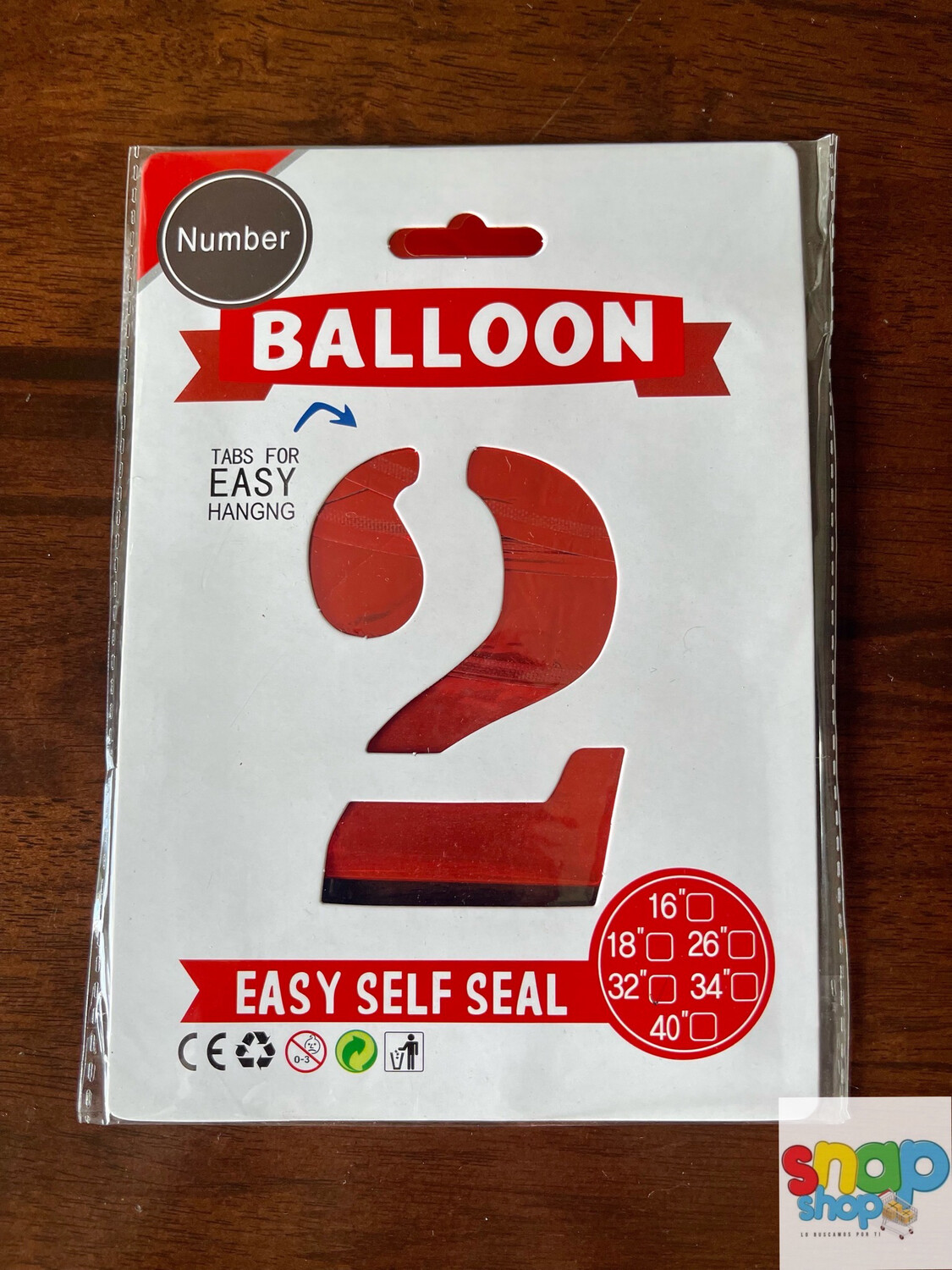 Globo #2 rojo 32”