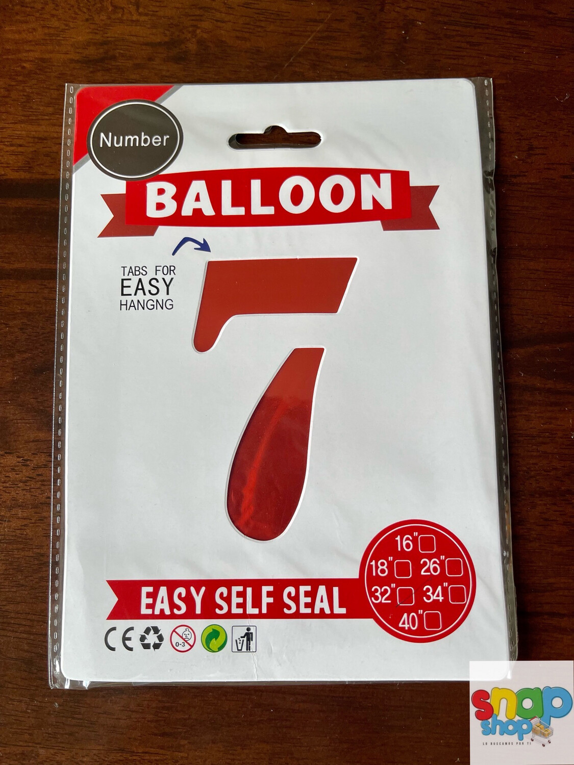 Globo #7 rojo 32”