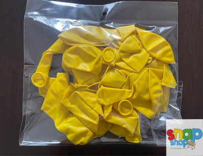 Paquete 24 globos látex amarillos #9