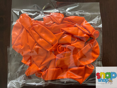 Paquete 24 globos látex anaranjados #10