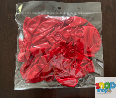 Paquete 24 globos látex rojo #9