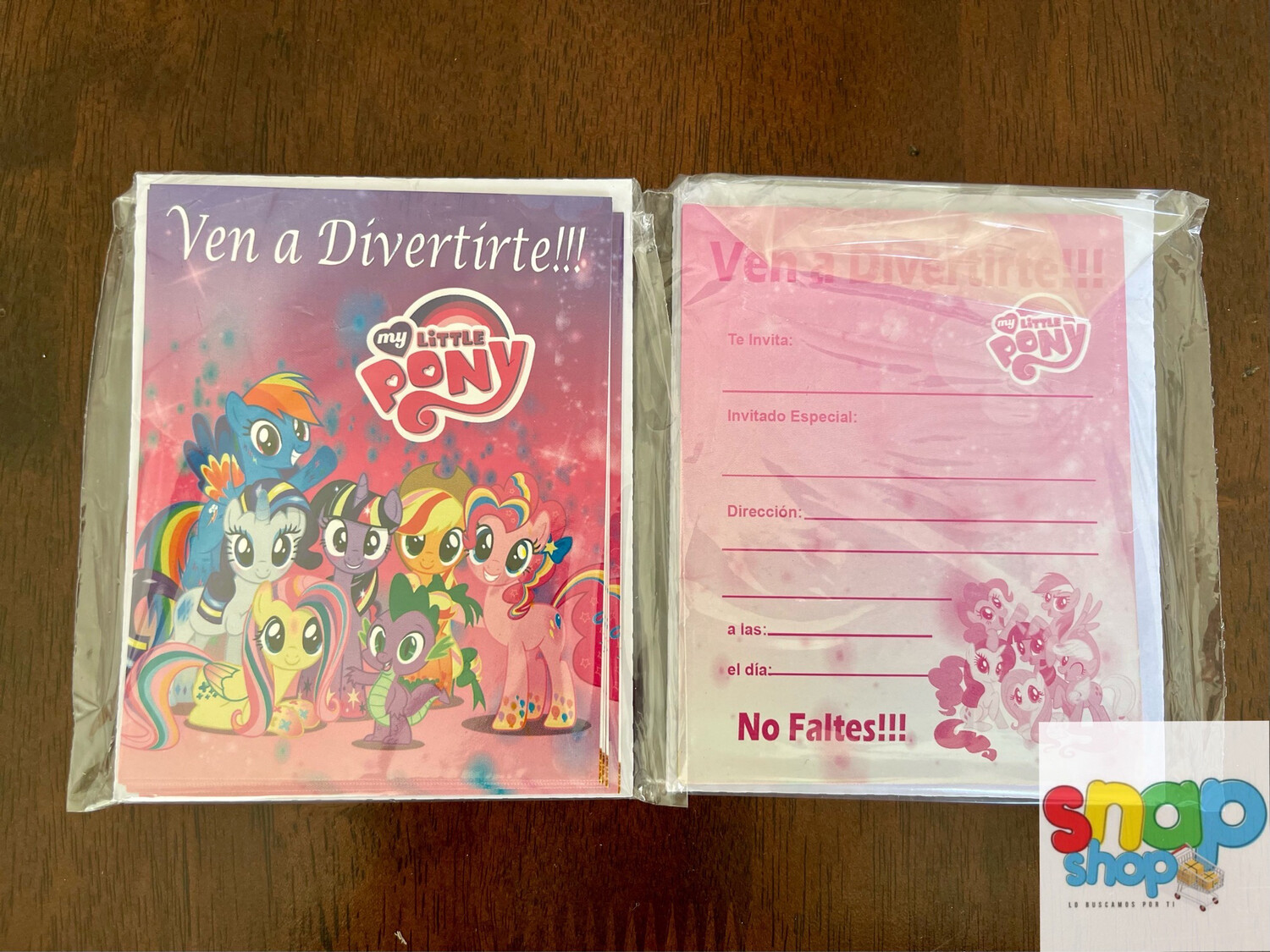 Paquete 10 invitaciones My Little Pony 