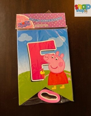 Letrero de Feliz Cumpleaños Peppa Pig