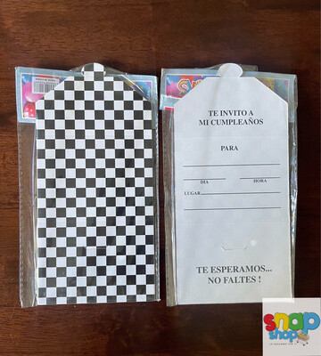 Paquete 10 invitaciones Rally 