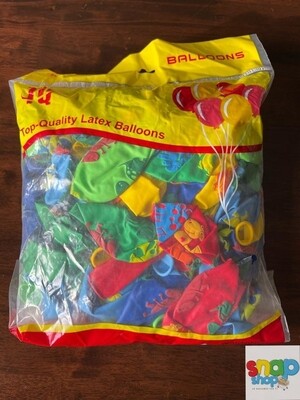 Paquete de 24 globos látex de colores Dinosaurios