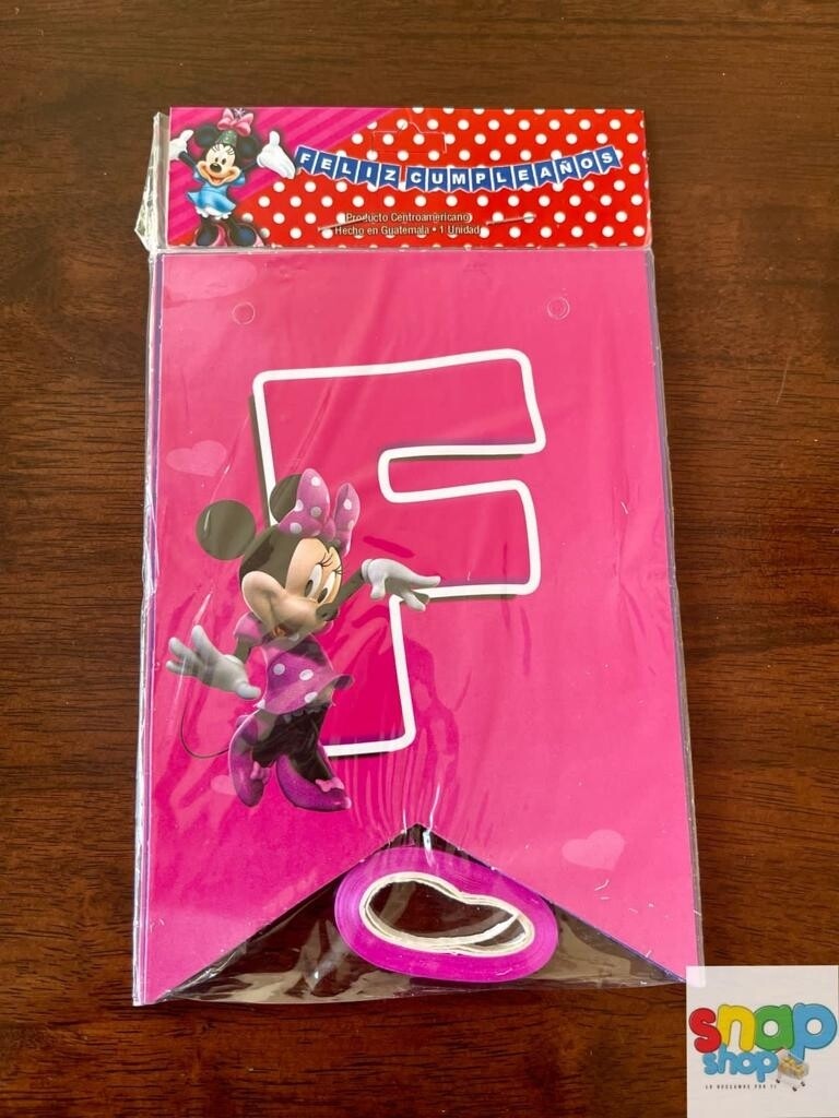 Letrero feliz cumpleaños Minnie Rosada