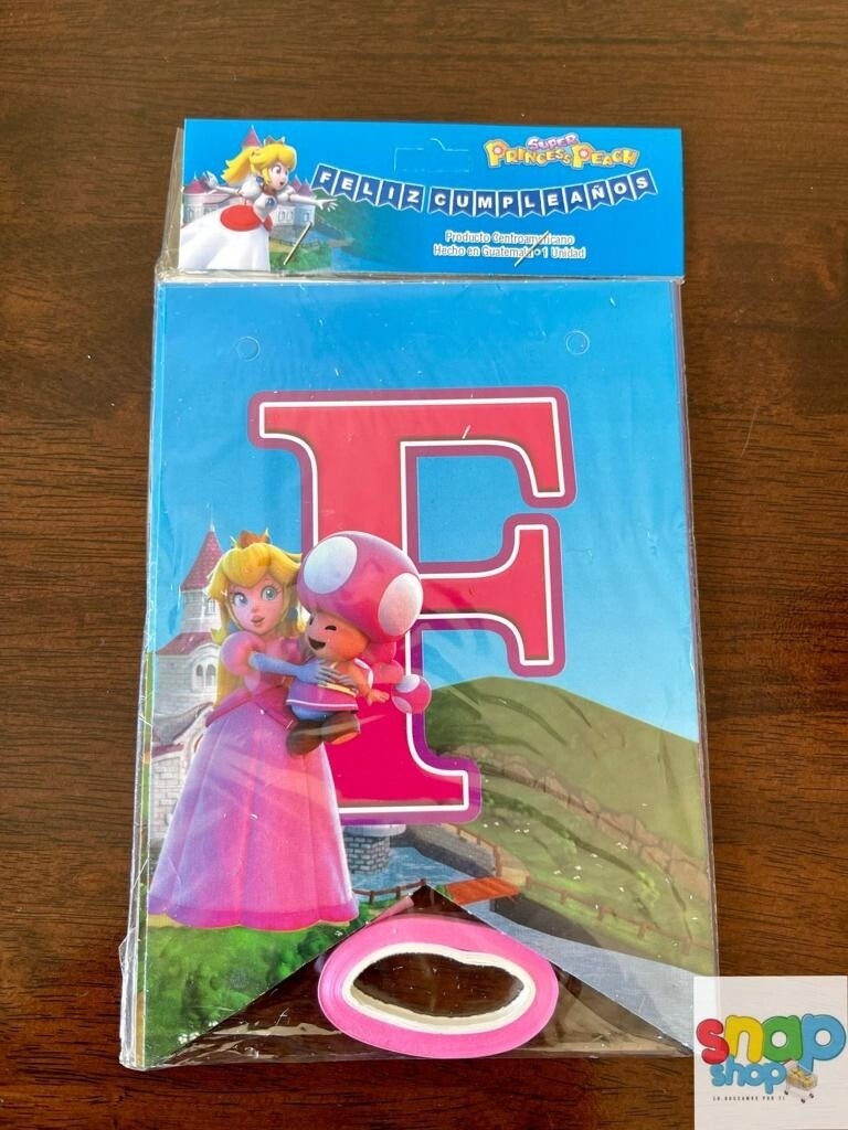 Letrero feliz cumpleaños princesa Peach