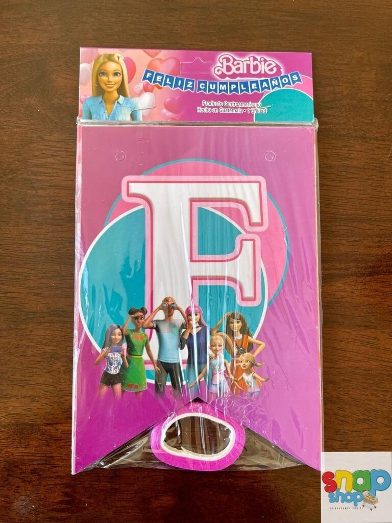 Letrero feliz cumpleaños Barbie