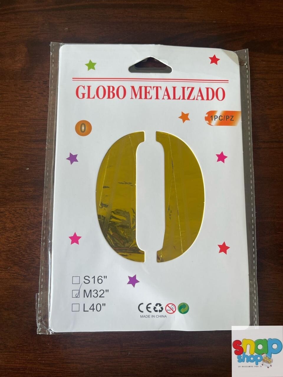 Globo #0 dorado 32”