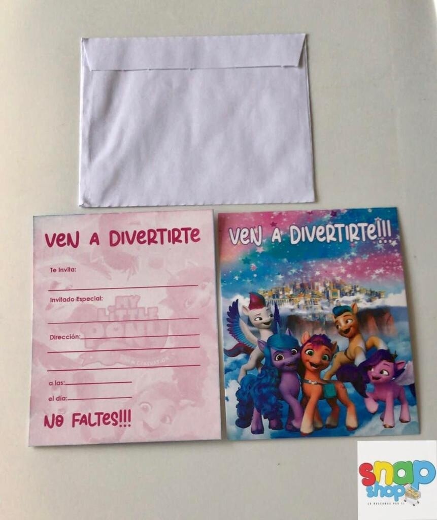 Paquete de 10 invitaciones My Little Pony 