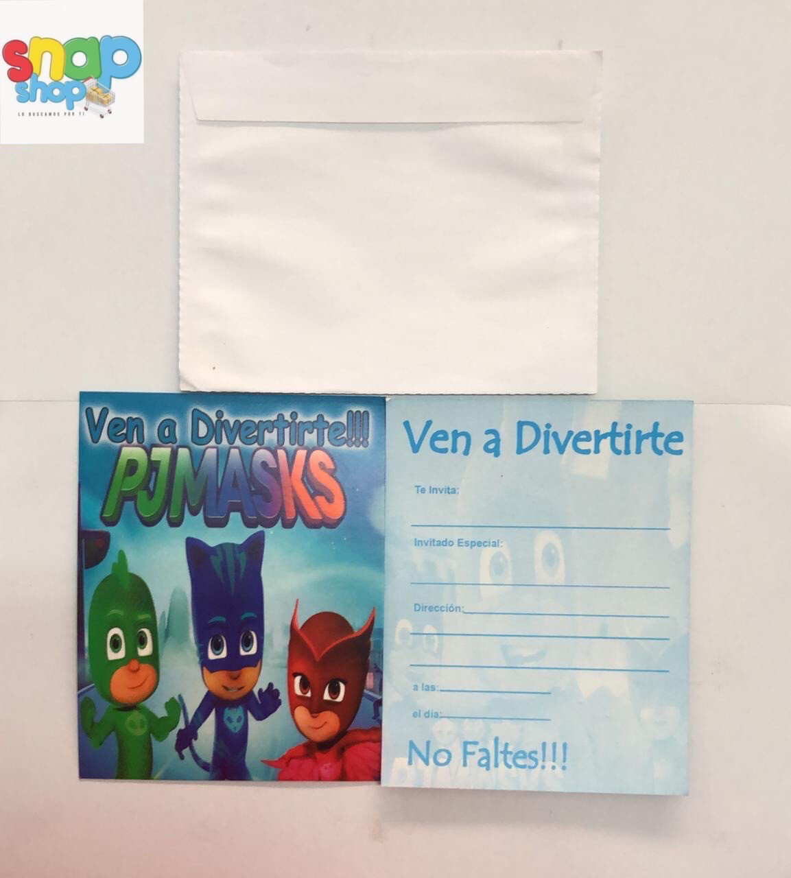 Paquete 10 invitaciones PJ Masks