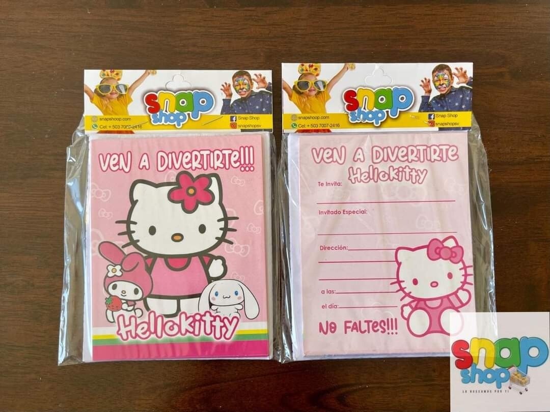 Paquete de 10 invitaciones Hello Kitty