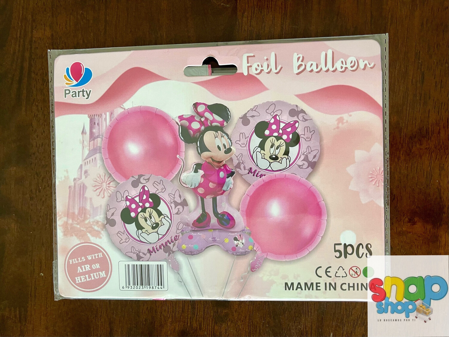 Set 5 globos Minnie Mouse Rosa