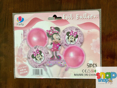 Set 5 globos Minnie Mouse Rosa