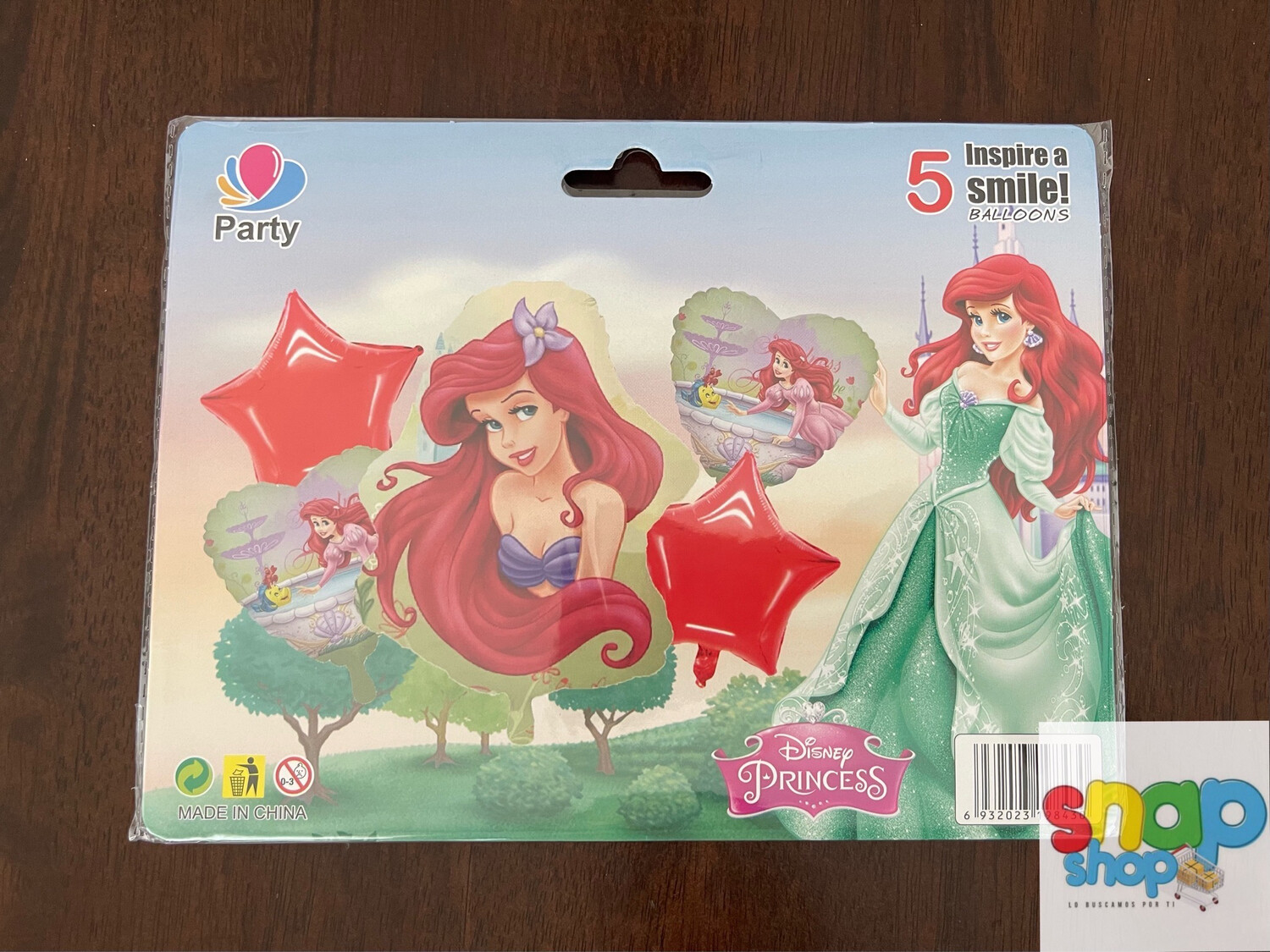 Set 5 globos Sirenita Ariel
