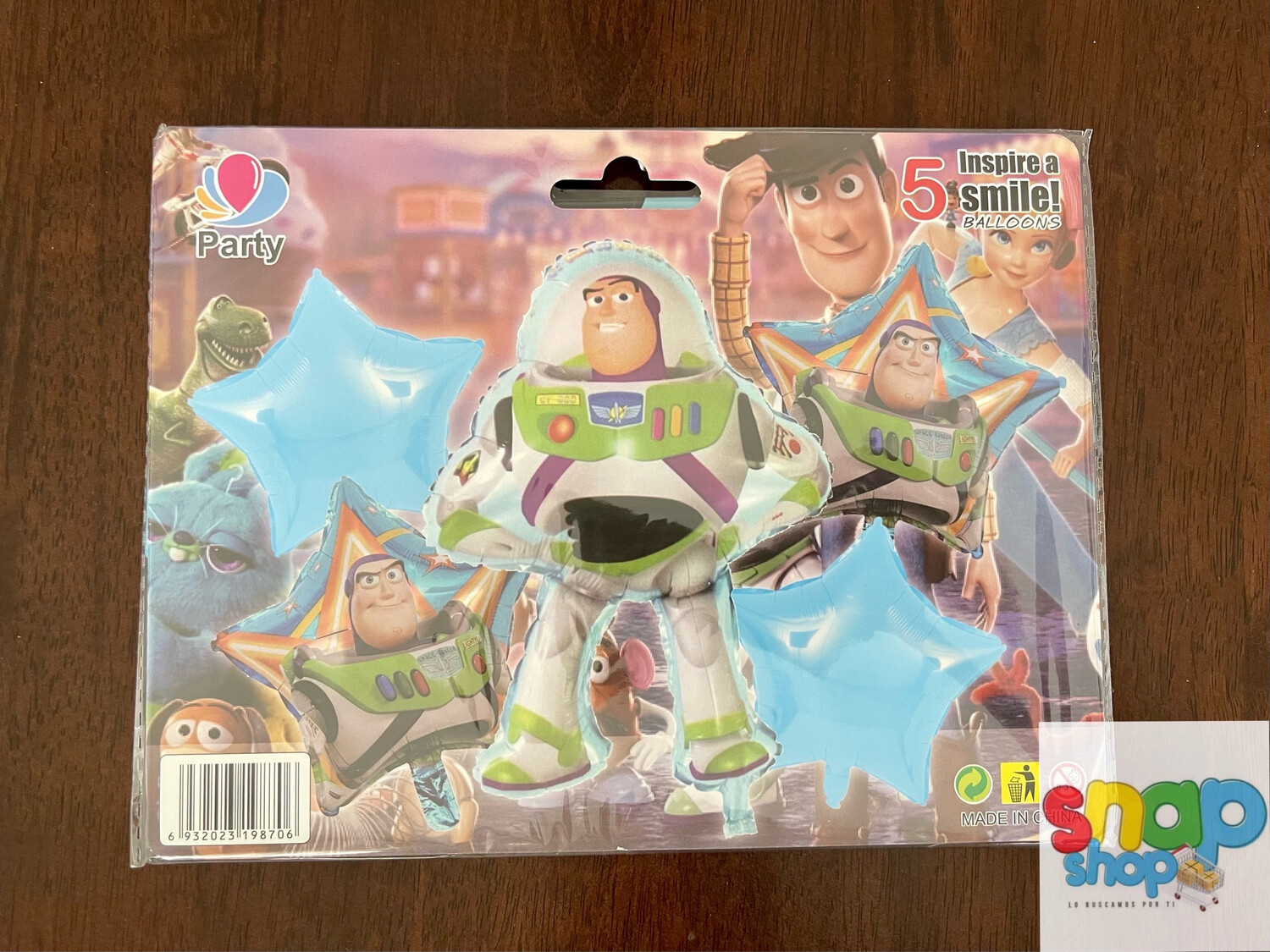 Set 5 globos Buzz Lightyear Toy Story