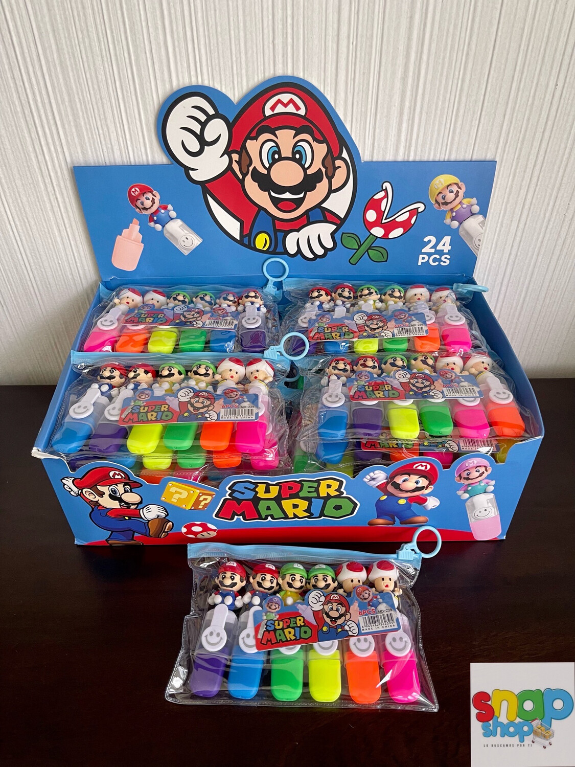 Set de 6 marcadores Súper Mario Bros