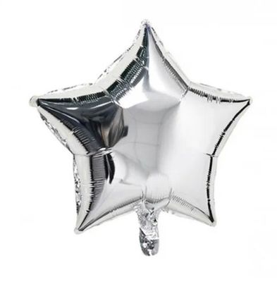 Globo figura de estrella color plateado 18”