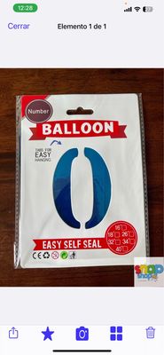 Globos de # del 0 al 9 color azul