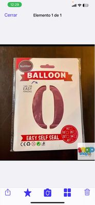 Globos de # del 0 al 9 color Rosado