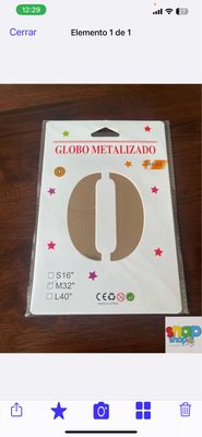 Globos de # del 0 al 9 color Rose Gold