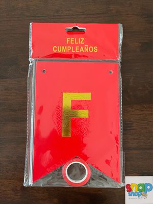 Letrero Feliz Cumpleaños rojo
