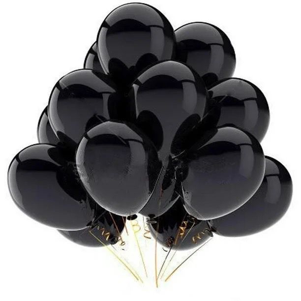 Paquete de 24 globos látex negros 🎈#9