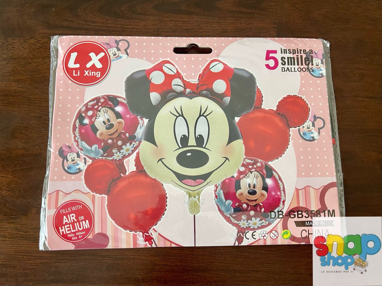 Set de globos Minnie Mouse Roja