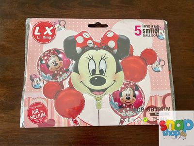 Set de globos Minnie Mouse Roja