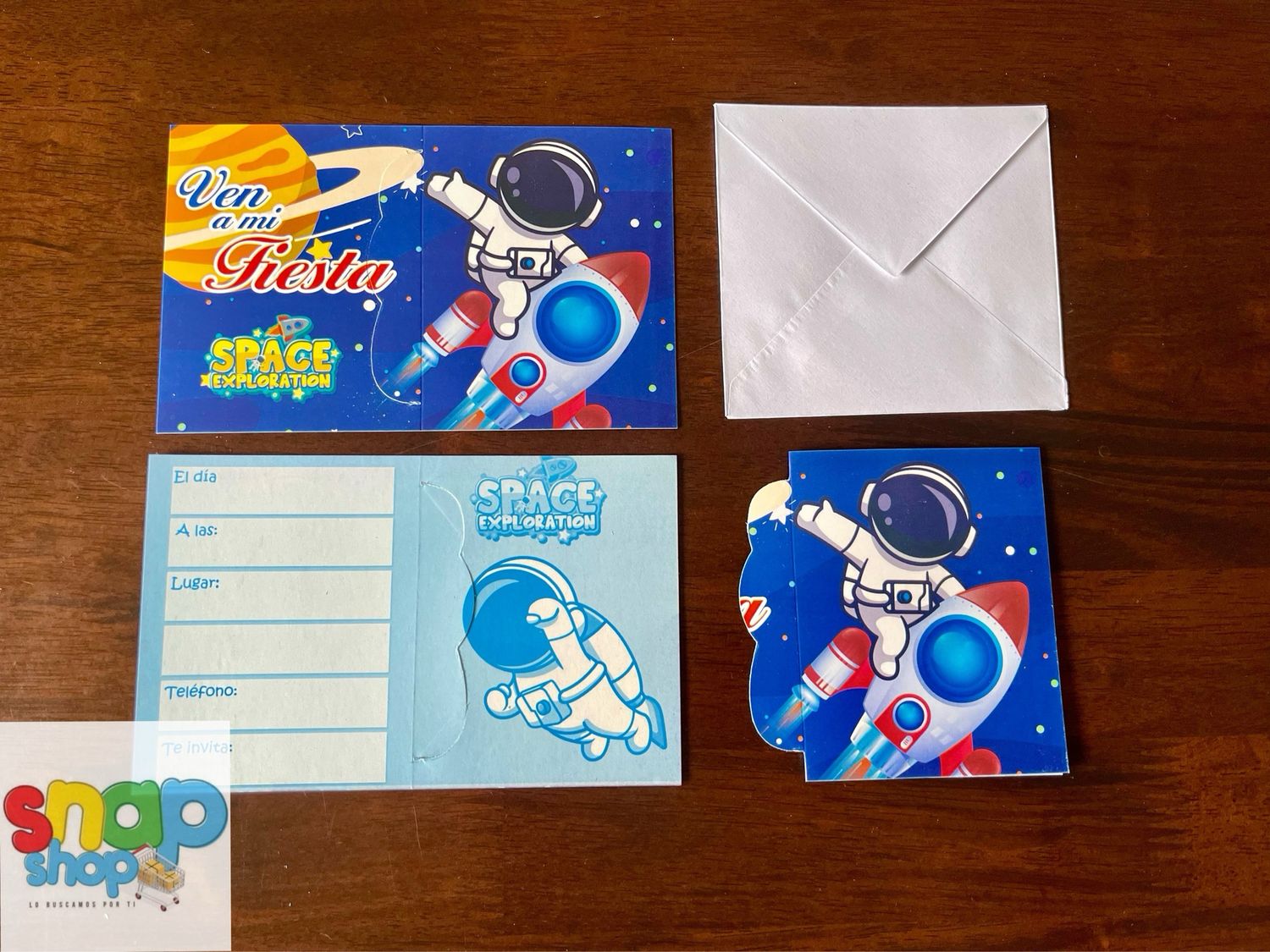 Paquete 10 invitaciones Astronautas 🚀