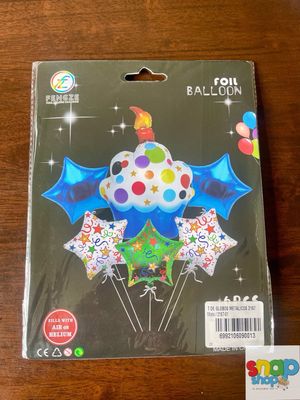 Set de globos Cup Cake 🧁 estrellas azules