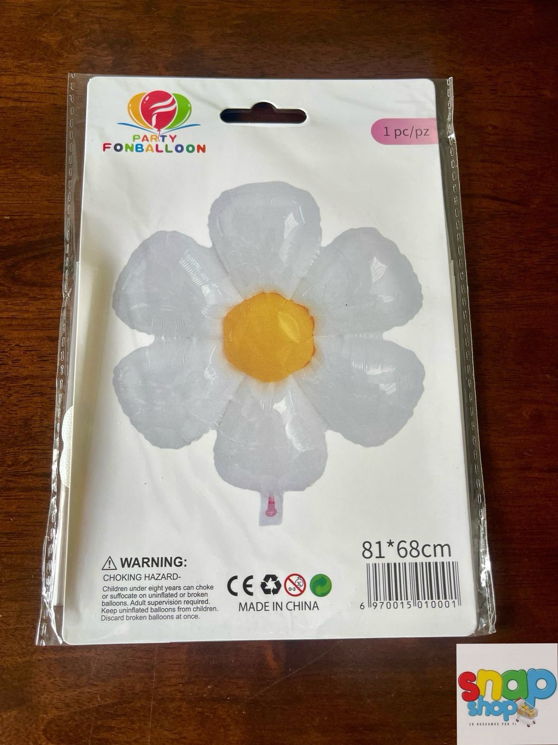 Globo figura flor blanca 🌼